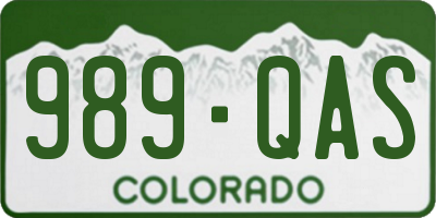 CO license plate 989QAS