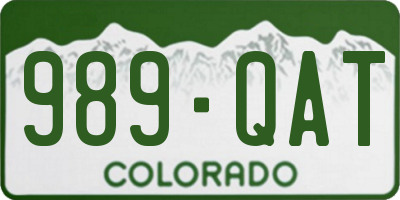 CO license plate 989QAT
