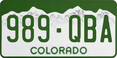 CO license plate 989QBA