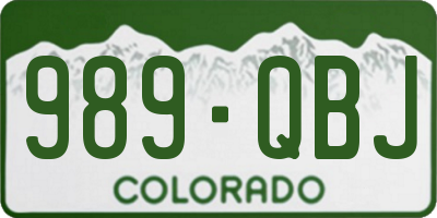 CO license plate 989QBJ