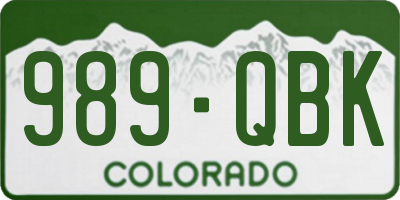 CO license plate 989QBK