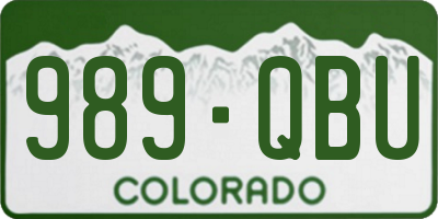 CO license plate 989QBU