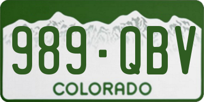 CO license plate 989QBV