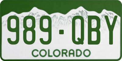 CO license plate 989QBY