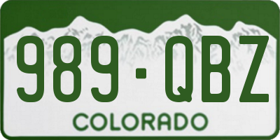 CO license plate 989QBZ