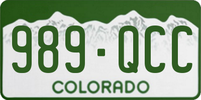 CO license plate 989QCC