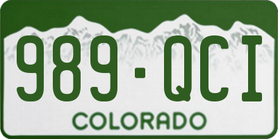 CO license plate 989QCI