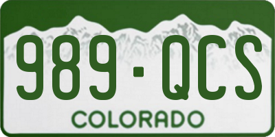 CO license plate 989QCS