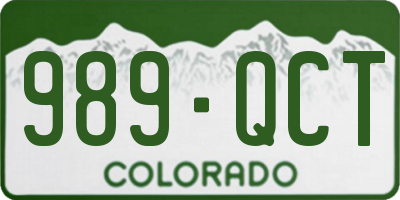 CO license plate 989QCT