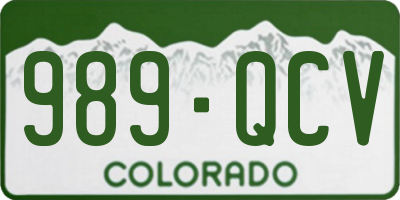 CO license plate 989QCV
