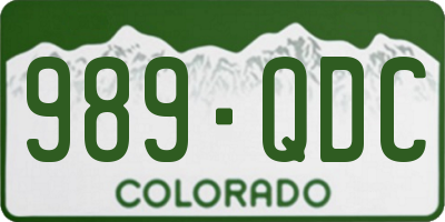 CO license plate 989QDC