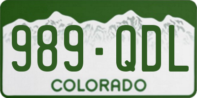 CO license plate 989QDL