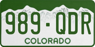 CO license plate 989QDR