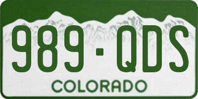 CO license plate 989QDS