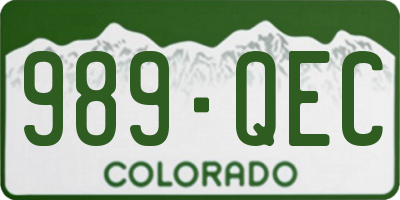 CO license plate 989QEC