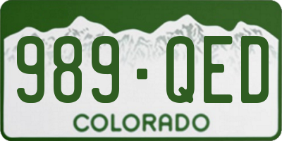 CO license plate 989QED
