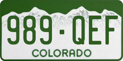 CO license plate 989QEF