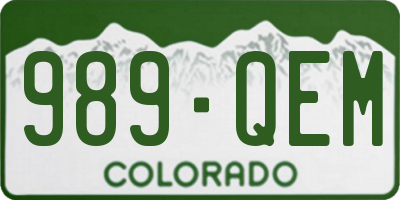 CO license plate 989QEM