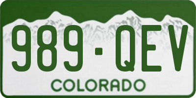CO license plate 989QEV