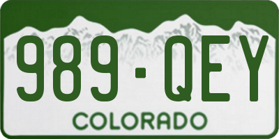 CO license plate 989QEY