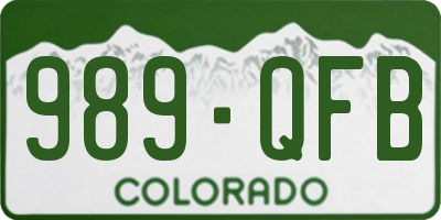 CO license plate 989QFB