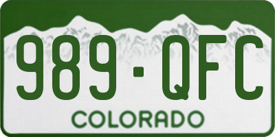 CO license plate 989QFC