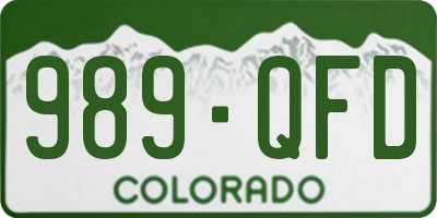 CO license plate 989QFD