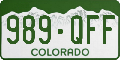 CO license plate 989QFF
