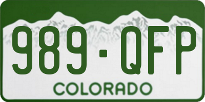 CO license plate 989QFP