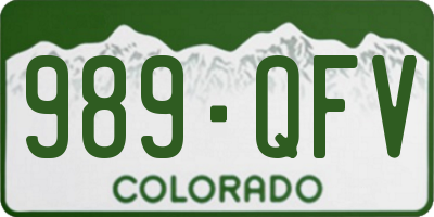 CO license plate 989QFV