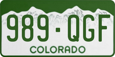CO license plate 989QGF