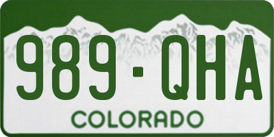 CO license plate 989QHA