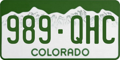 CO license plate 989QHC