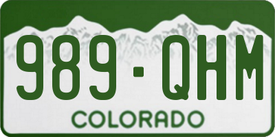 CO license plate 989QHM