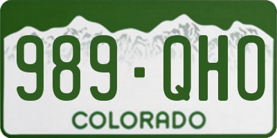 CO license plate 989QHO