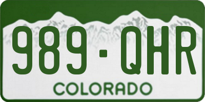 CO license plate 989QHR