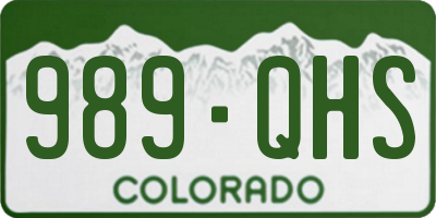 CO license plate 989QHS
