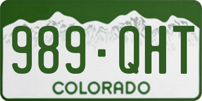 CO license plate 989QHT
