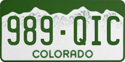 CO license plate 989QIC
