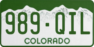 CO license plate 989QIL