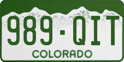 CO license plate 989QIT