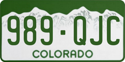 CO license plate 989QJC