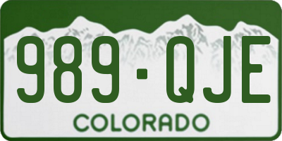 CO license plate 989QJE