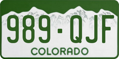 CO license plate 989QJF