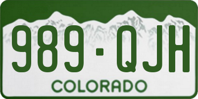 CO license plate 989QJH