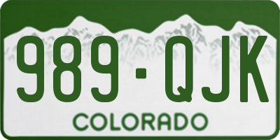 CO license plate 989QJK
