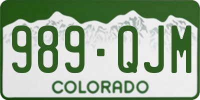 CO license plate 989QJM