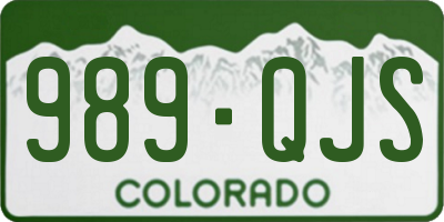 CO license plate 989QJS
