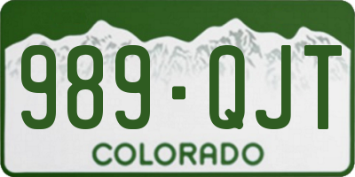 CO license plate 989QJT