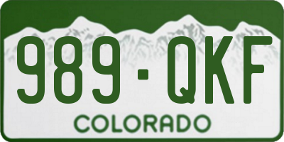 CO license plate 989QKF